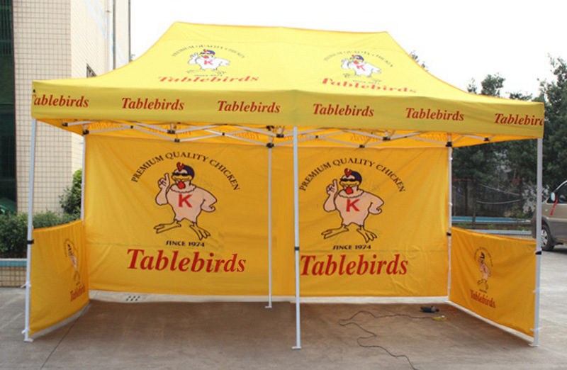 Printed instant canopy tent with walls