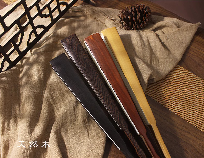 custom printed chinese folding hand fan bamboo silk