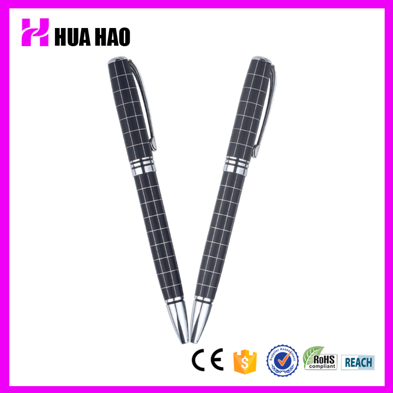 Grid Metal Ballpoint Pen