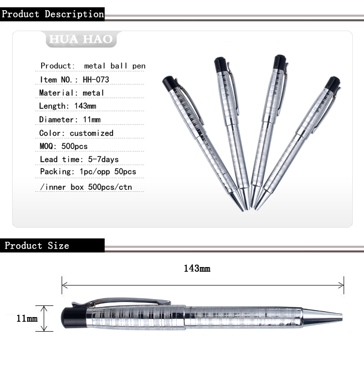 Metal Ballpoint Pen, Horizontal Stripes