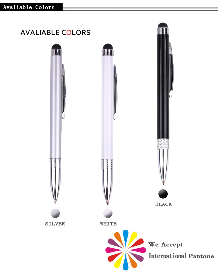 Metal Ballpoint Pen with Stylus Tip