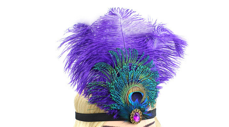 Flapper feather headband wholesale, custom made hair band