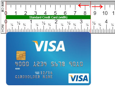 השווה סרגל עם כרטיס אשראי