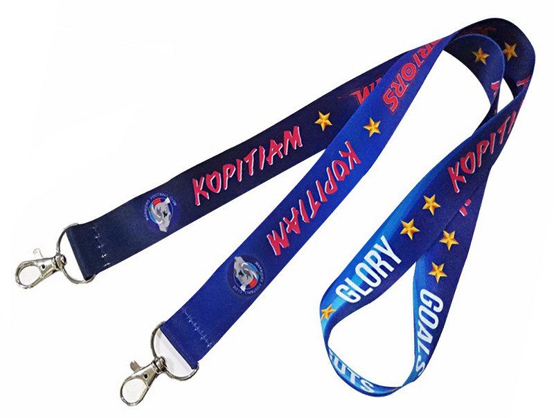 custom double ended lanyard, lobster hooks, full color printing