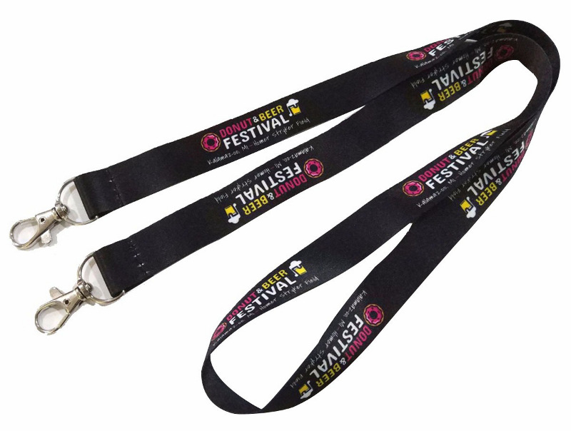 custom double ended lanyard, lobster hooks, full color printing