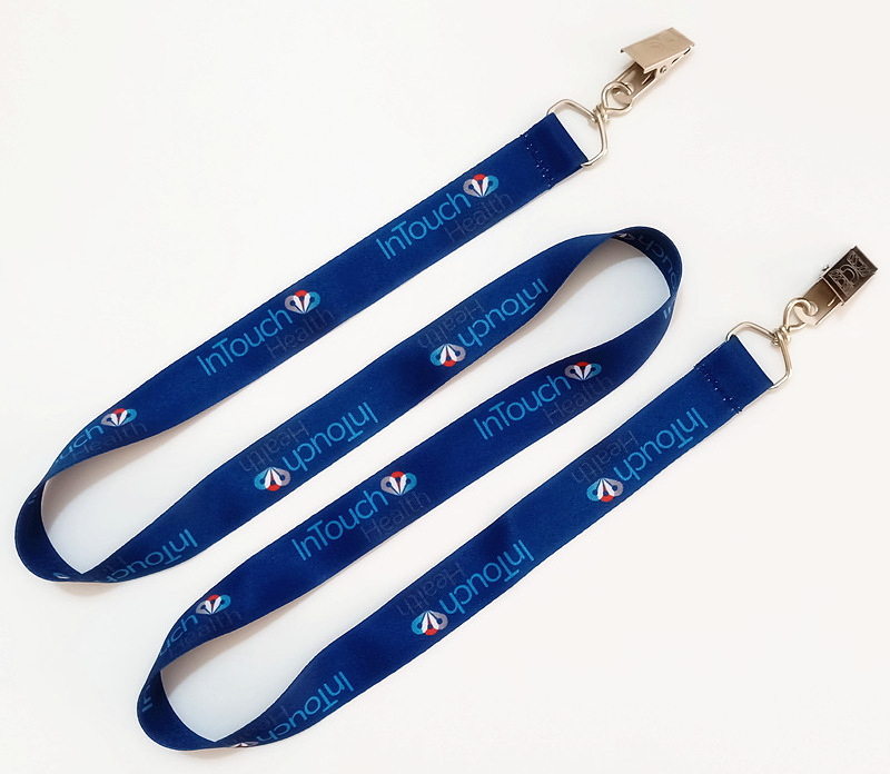 custom double ended lanyard, bulldog clips, full color printing