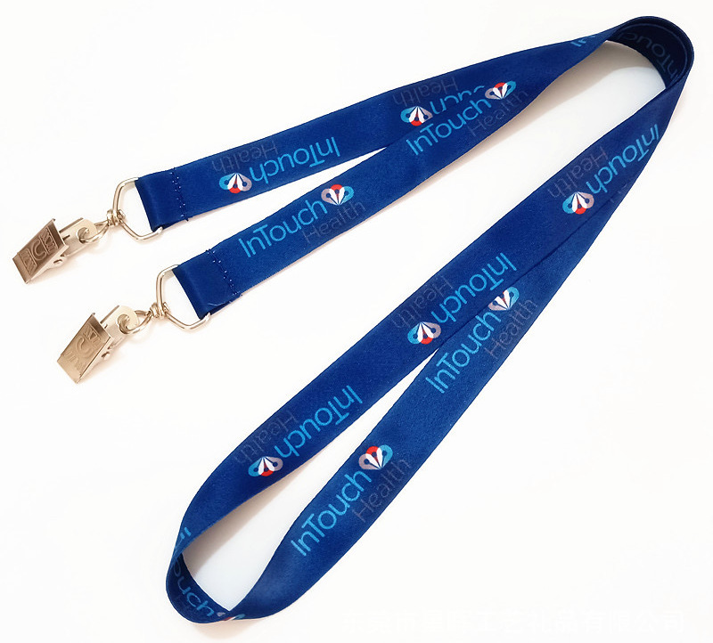 custom open ended lanyard, bulldog clips, full color printing