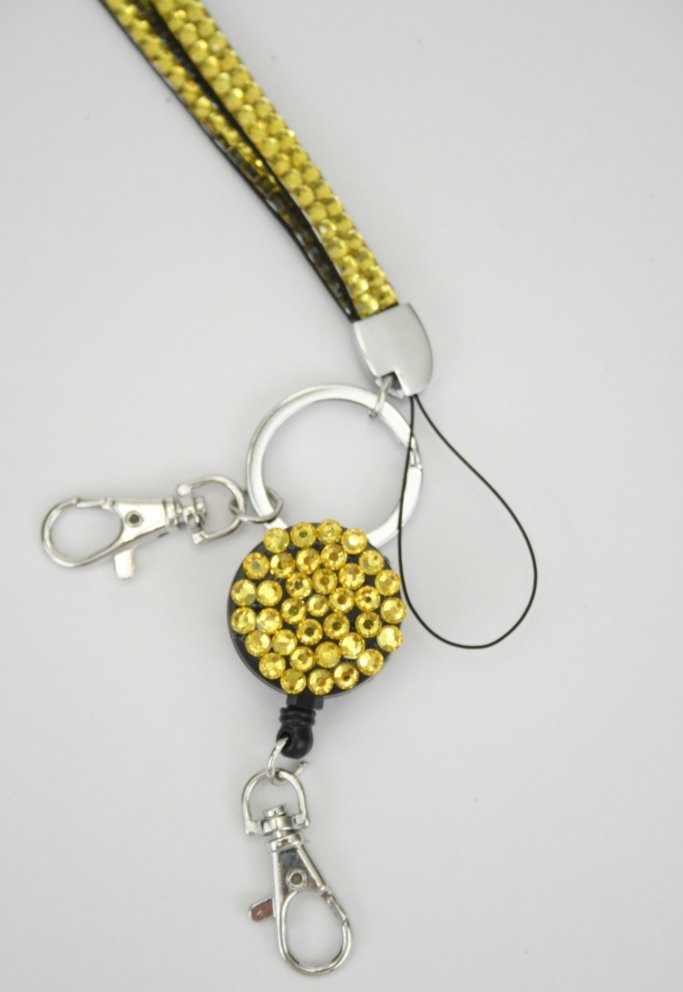 sparkly bling badge reel lanyard wholesale