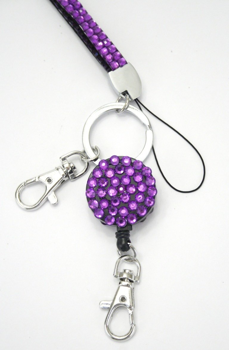 sparkly bling badge reel lanyard wholesale