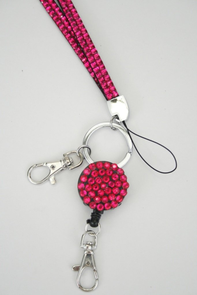 sparkly bling badge reel lanyard wholesale