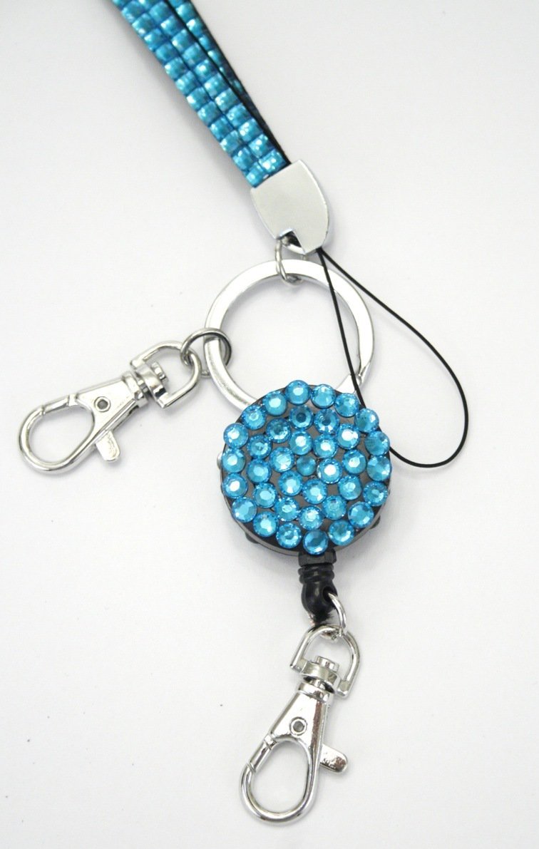 sparkly bling badge reel lanyard wholesale