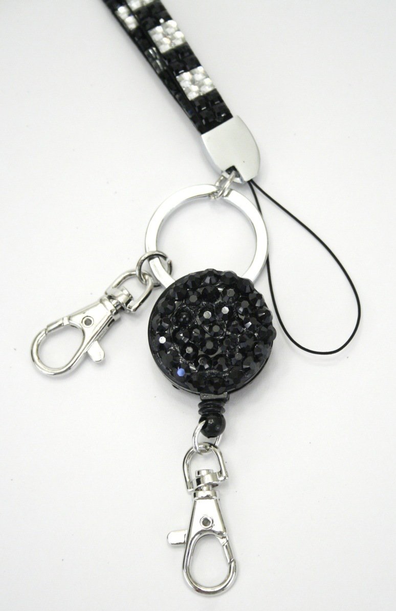 sparkly bling badge reel lanyard wholesale