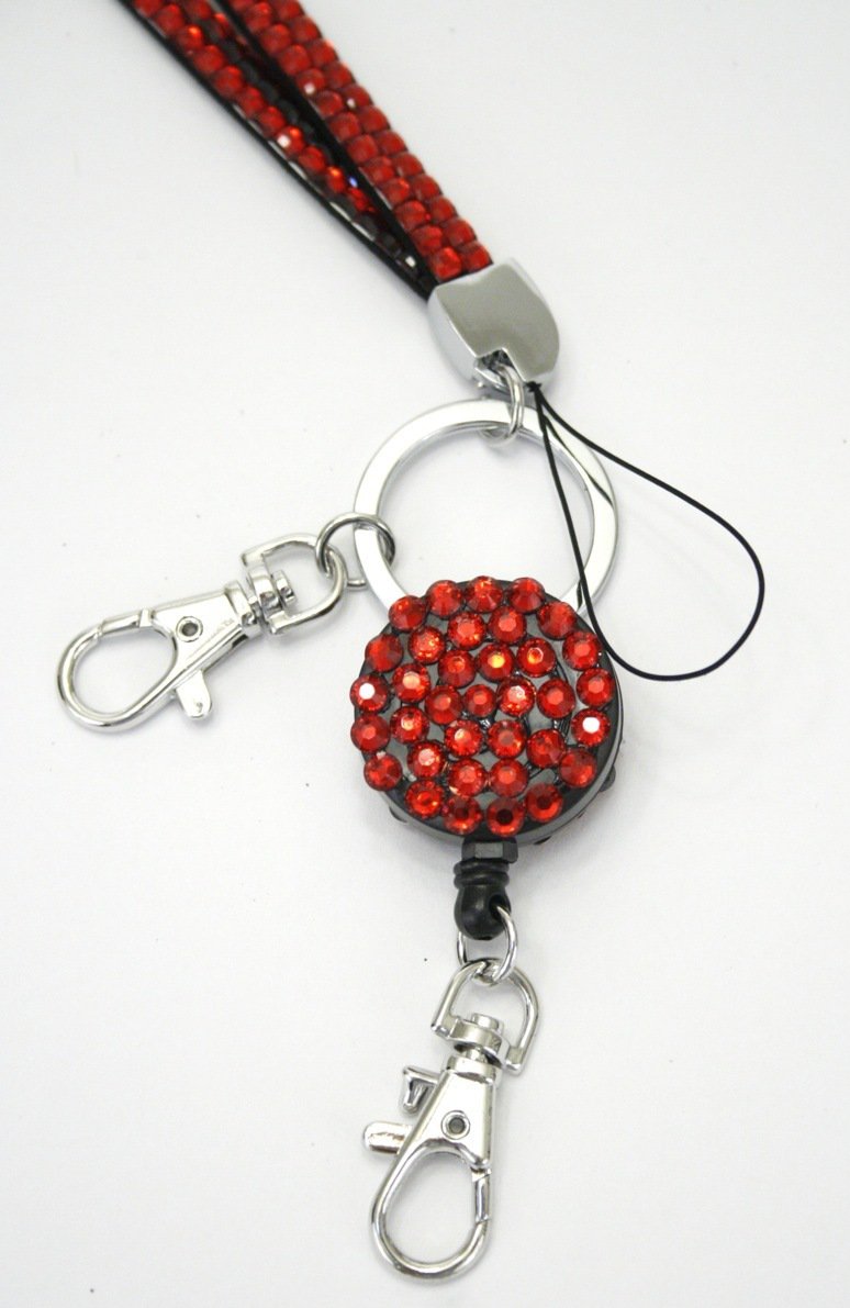 sparkly bling badge reel lanyard wholesale