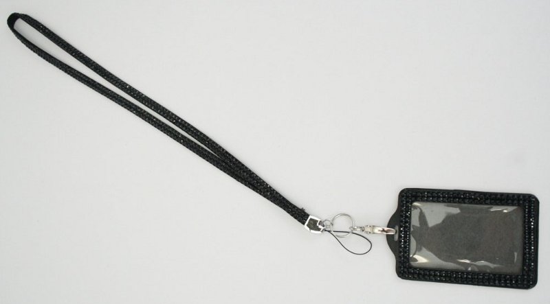 Rhinestone Lanyard with ID Card Holder