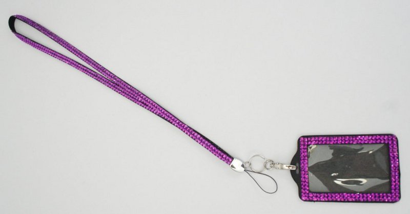 Rhinestone Lanyard with Name Badge Holder