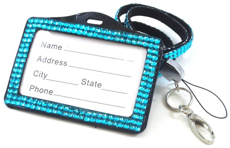 custom Rhinestone Lanyard with Name Badge Holder