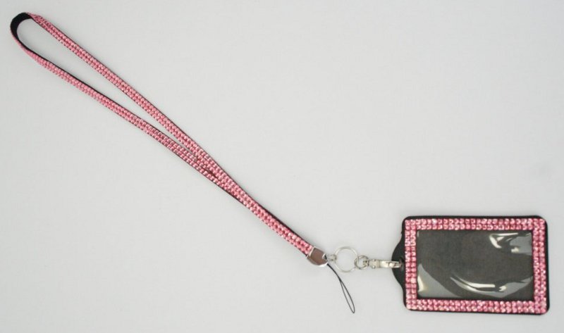 Rhinestone Lanyard with Name Badge Holder