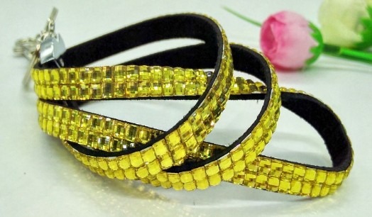 lemon yellow bling diamante rhinestone lanyards wholesale