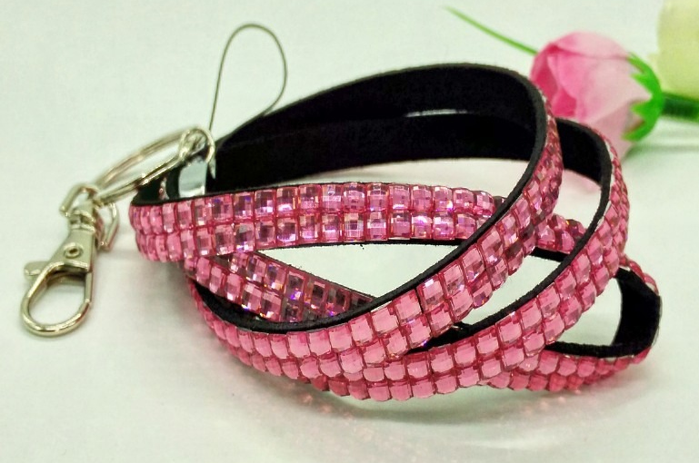 pink bling diamante rhinestone lanyards wholesale