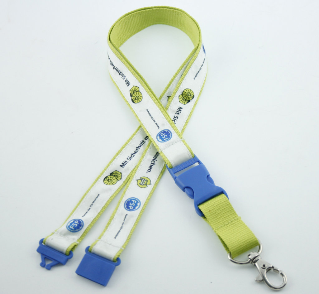 two layer satin lanyard with custom logo printed