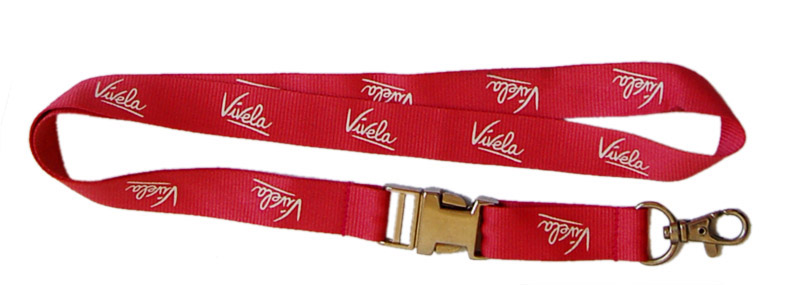 red custom printed lanyard