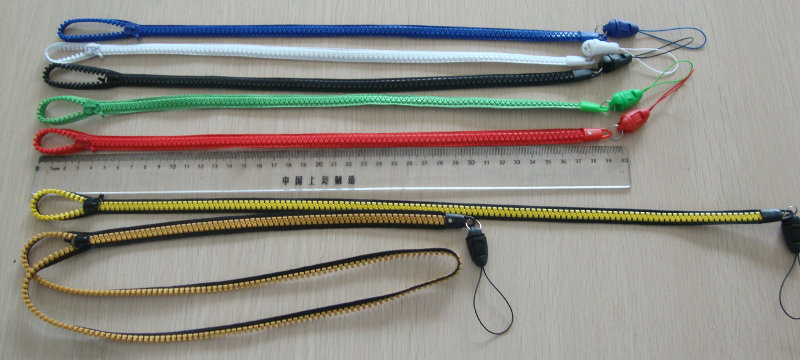 zipper lanyard with custom logo slider