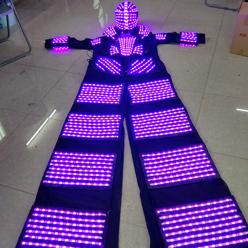 light up led robot suit, extra long LED costume clothing wholesale