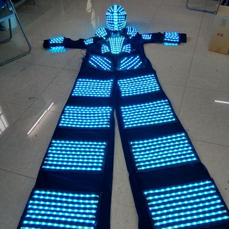 light up led robot suit, extra long LED costume clothing wholesale