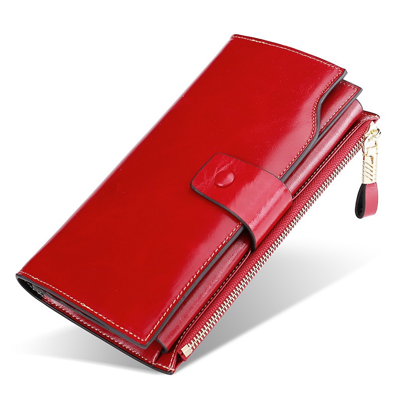 lady women genuine leather clutch wallet rfid blocking wholesale