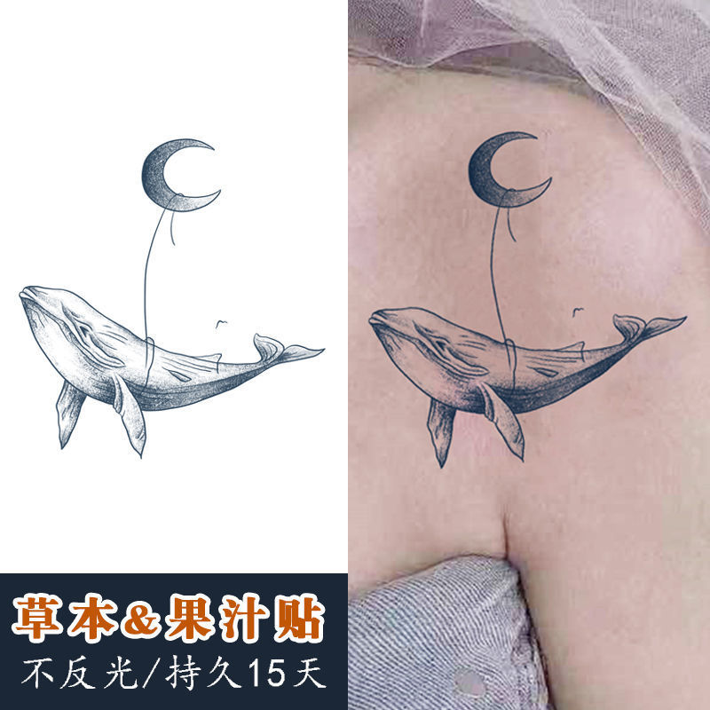 herbal temporary tattoo sticker adult fake look real long lasting whale