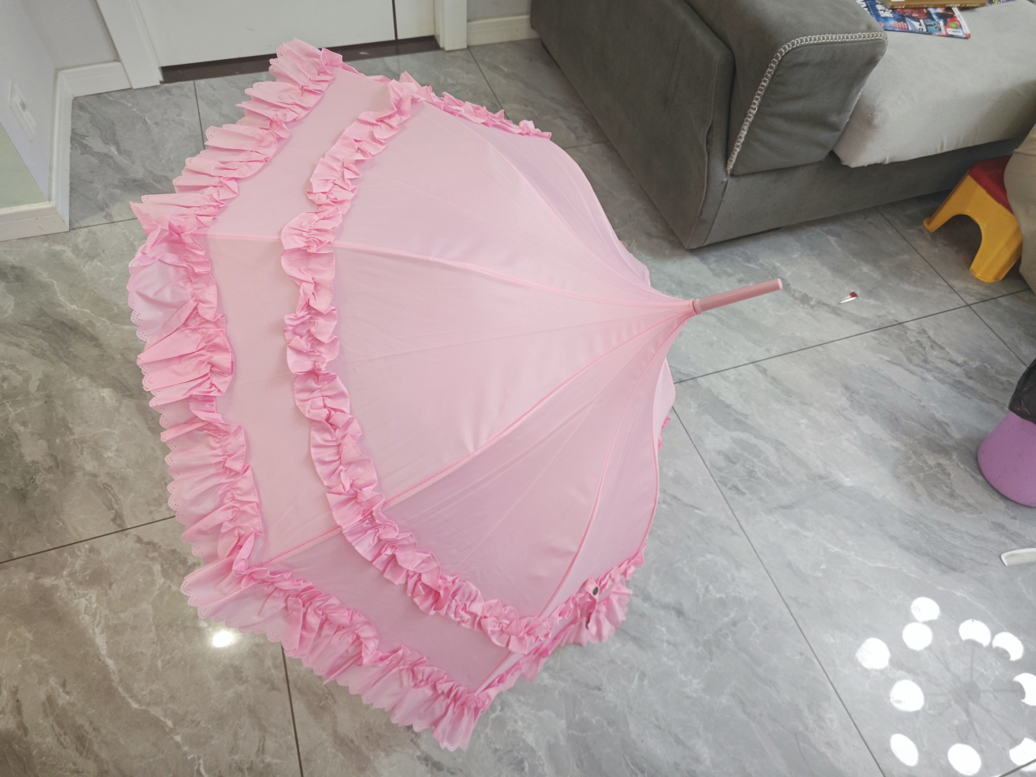 Pagoda princess umbrella frill ruffle lolita cosplay beige