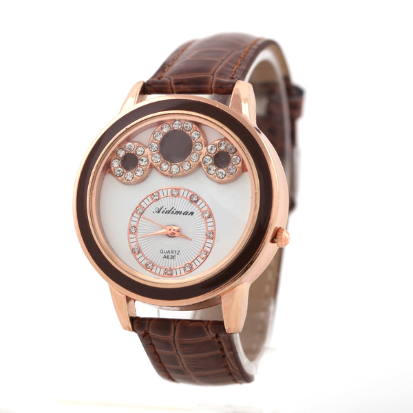 Leather Quartz Watch for Ladies