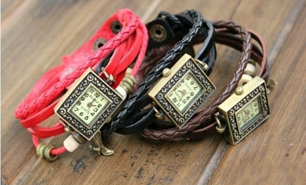 leather charm watch