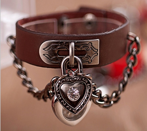 leather charm watch