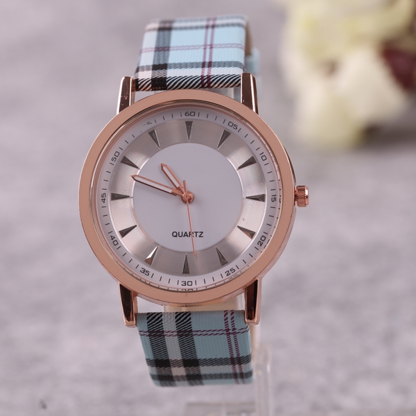 Plaid Leather Strap Watches