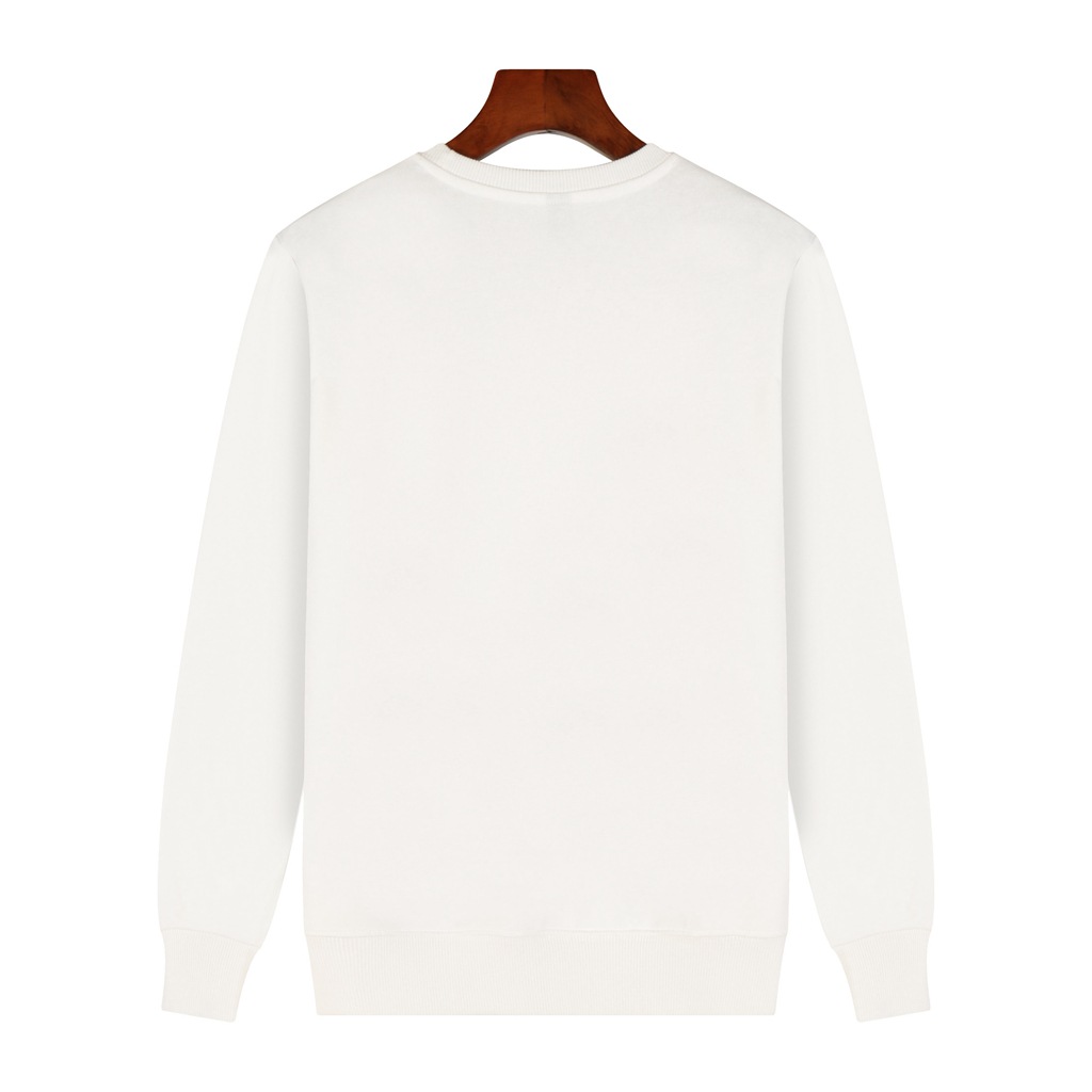 pure 100% cotton sweatshirt long sleeve crew neck white