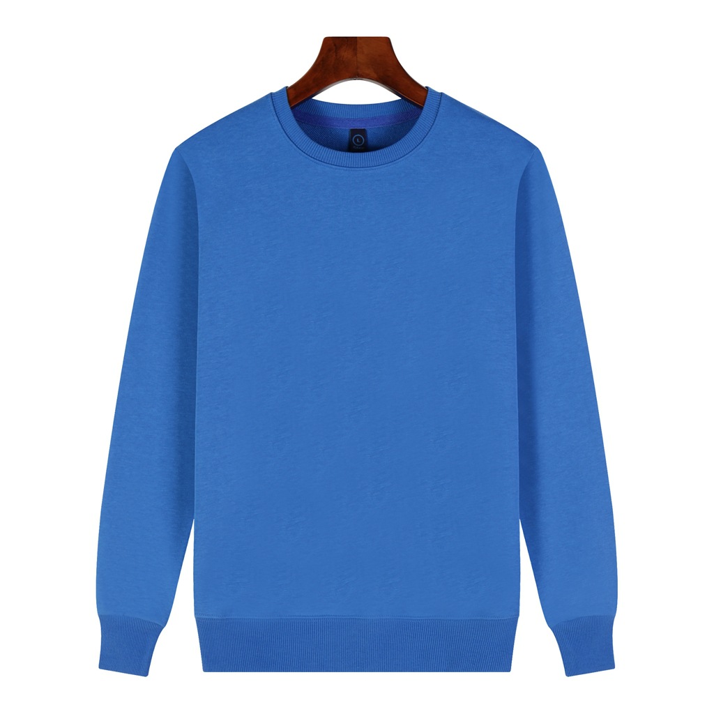 pure 100% cotton sweatshirt long sleeve crew neck skroyal blue