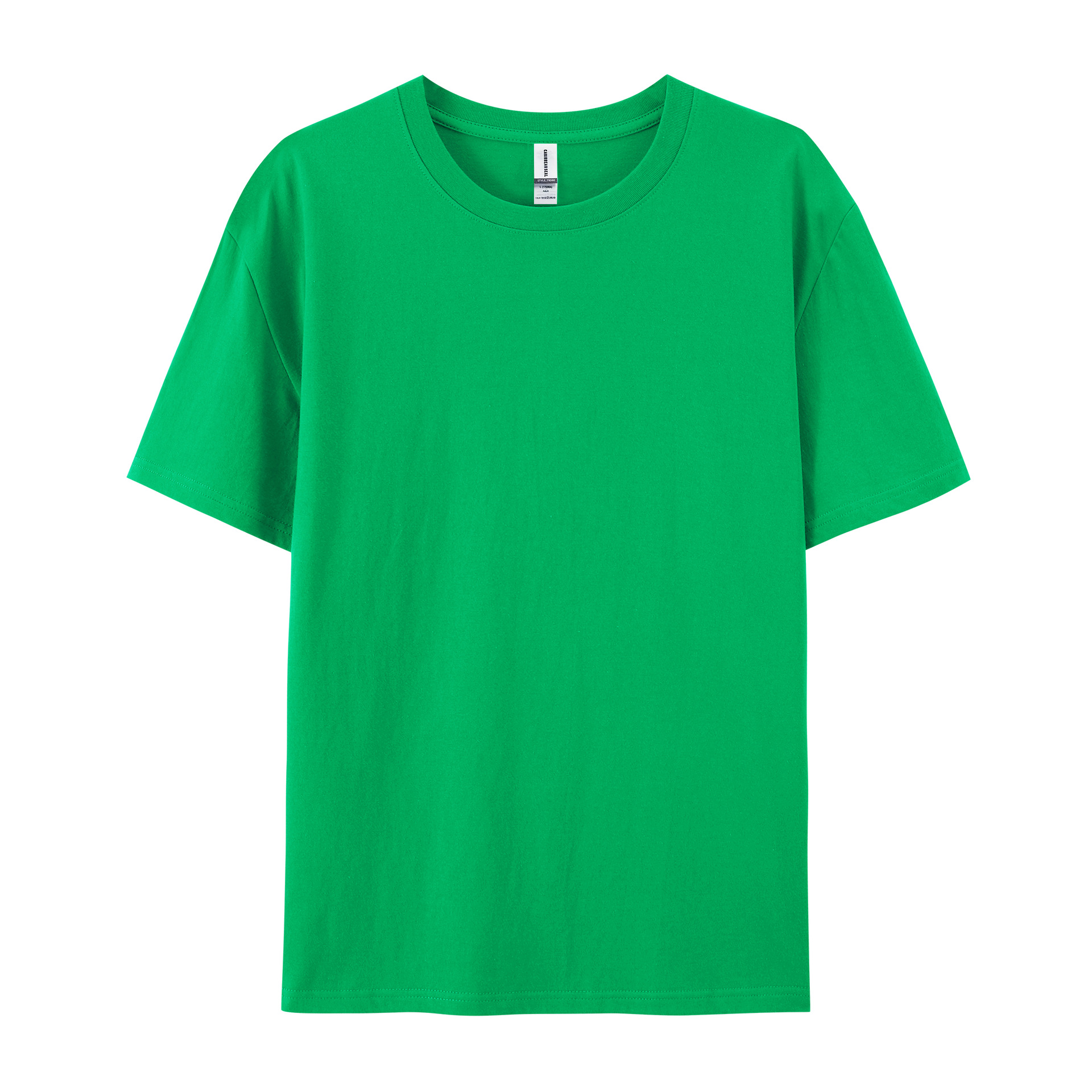 pure 100% cotton T-shirt white short sleeve crew neck Irish green