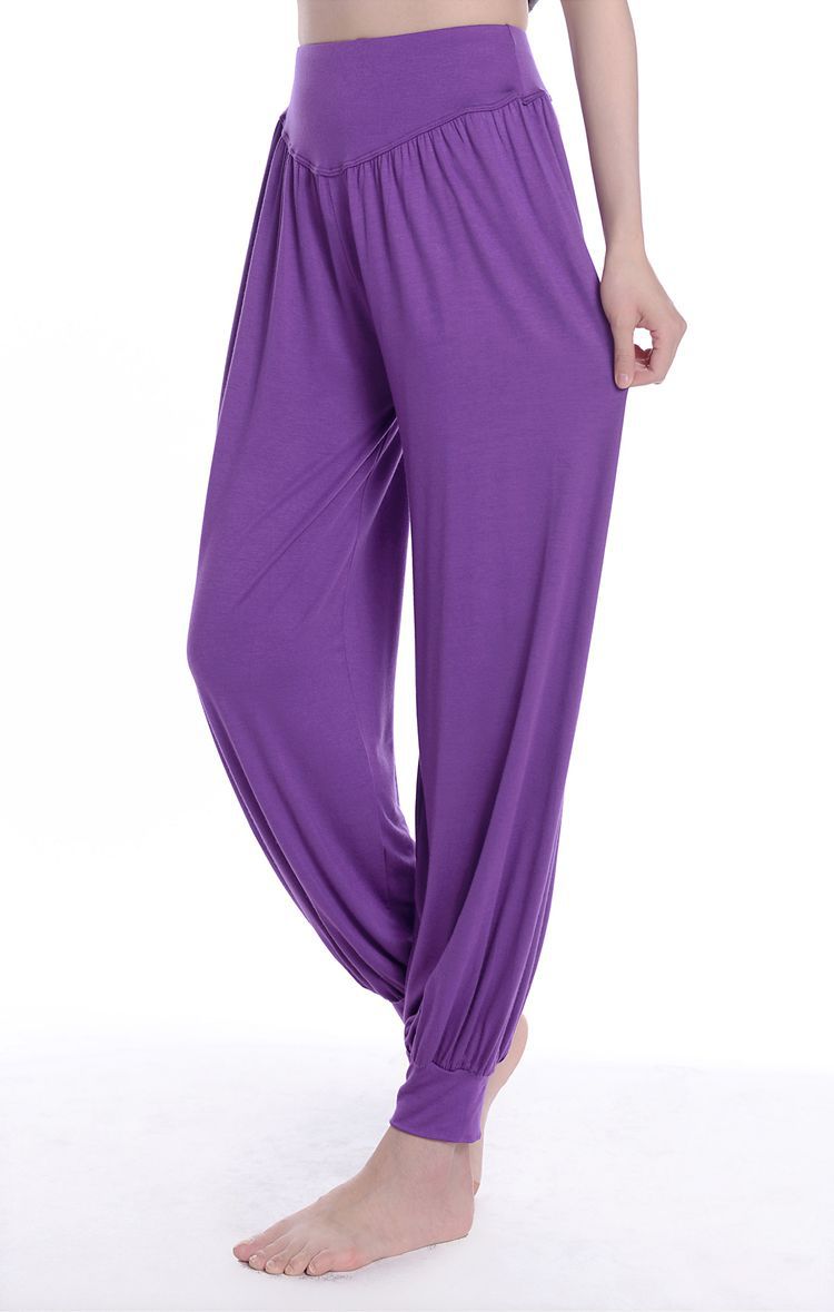 violet loose soft yoga bloomers pants belly dance casual lantern slacks wholesale