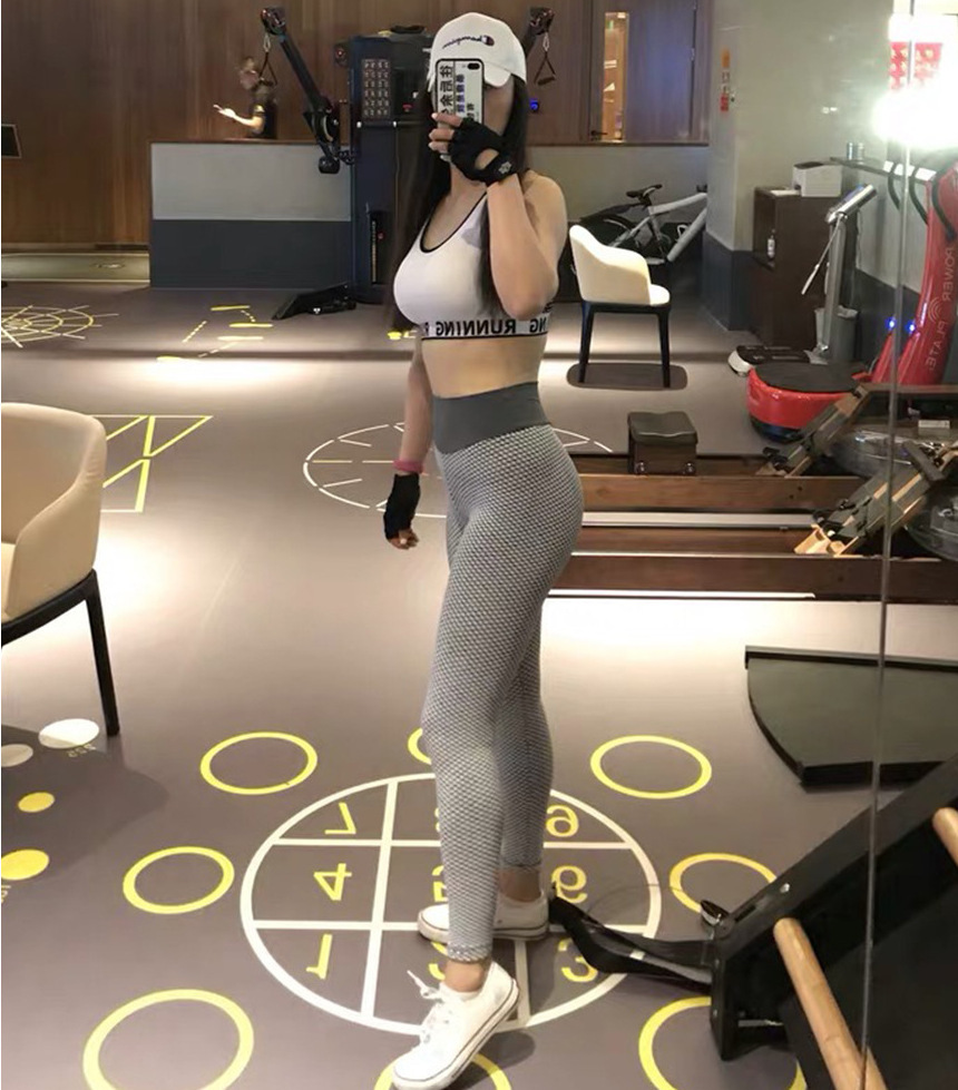 TikTok leggings honeycomb butt lifting high waist yoga sports pants wholesale